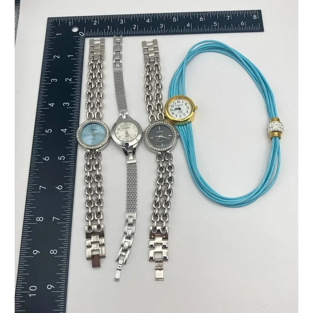 New Women's Strada Genoa Bulk Watch Lot of Four (4) Fresh Batteries New in Box